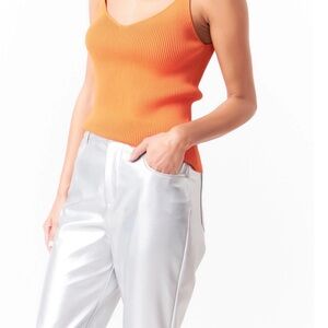 GREY LAB Orange Ribbed Tank Top | Size S | NWT